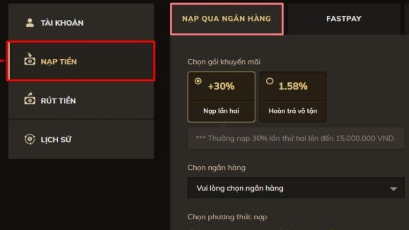 Hướng dẫn nạp tiền Oxbet nhanh chóng và dễ dàng nhất 2 Nạp tiền vào tài khoản Oxbet không còn là điều phức tạp nếu bạn nắm rõ các bước và phương thức thực hiện.